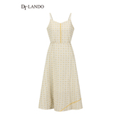 DTLANDO 小碎花裙子女 春秋休闲中长款 复古风无袖 吊带连衣裙