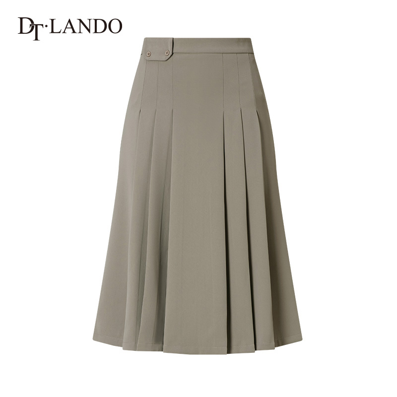 DTLANDO半身中裙职业通勤女装夏季新款显瘦梨型身材a字百褶裙