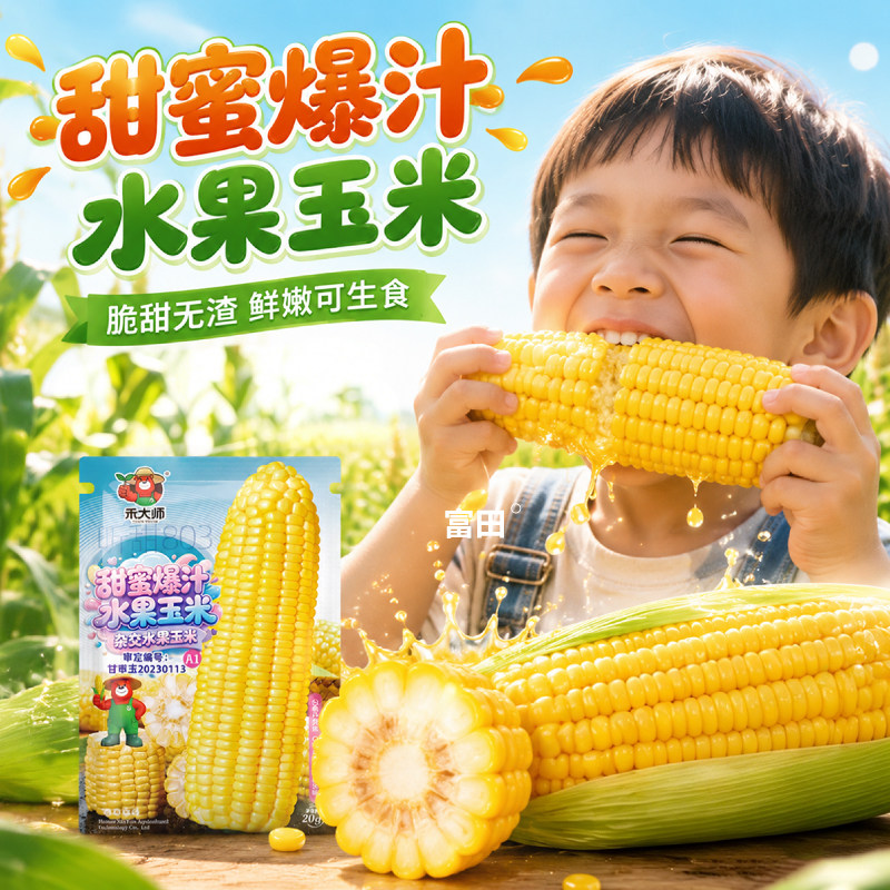 甜脆水果玉米种子四季早熟高产