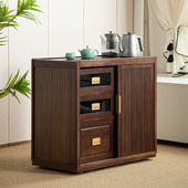 黑胡桃繁花茶水柜实木可移动电木茶台小户型茶桌煮茶边柜沙发边几