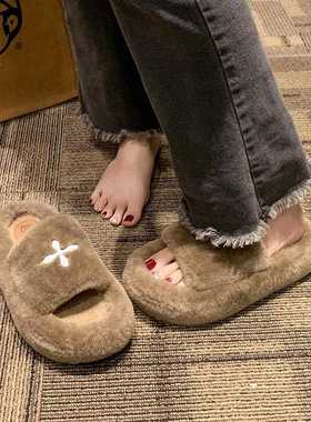 高级感毛毛2拖鞋女外穿205秋冬款新休闲65258懒人居家舒适保暖厚