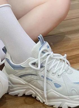 022老爹鞋款秋冬透气厚底in女s百新款女鞋23662子搭潮网面休闲运