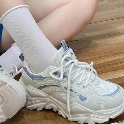 022老爹鞋款秋冬透气厚底in女s百新款女鞋23662子搭潮网面休闲运