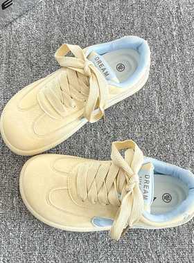 校园风小众厚底德训休鞋女0225春季新款运韩系77118百搭闲轻便动