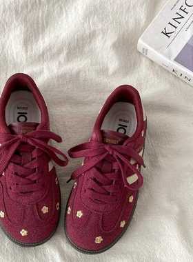 复古小众板鞋女款20ANP-13新25春季厚底红色德百训款鞋女鞋休闲搭