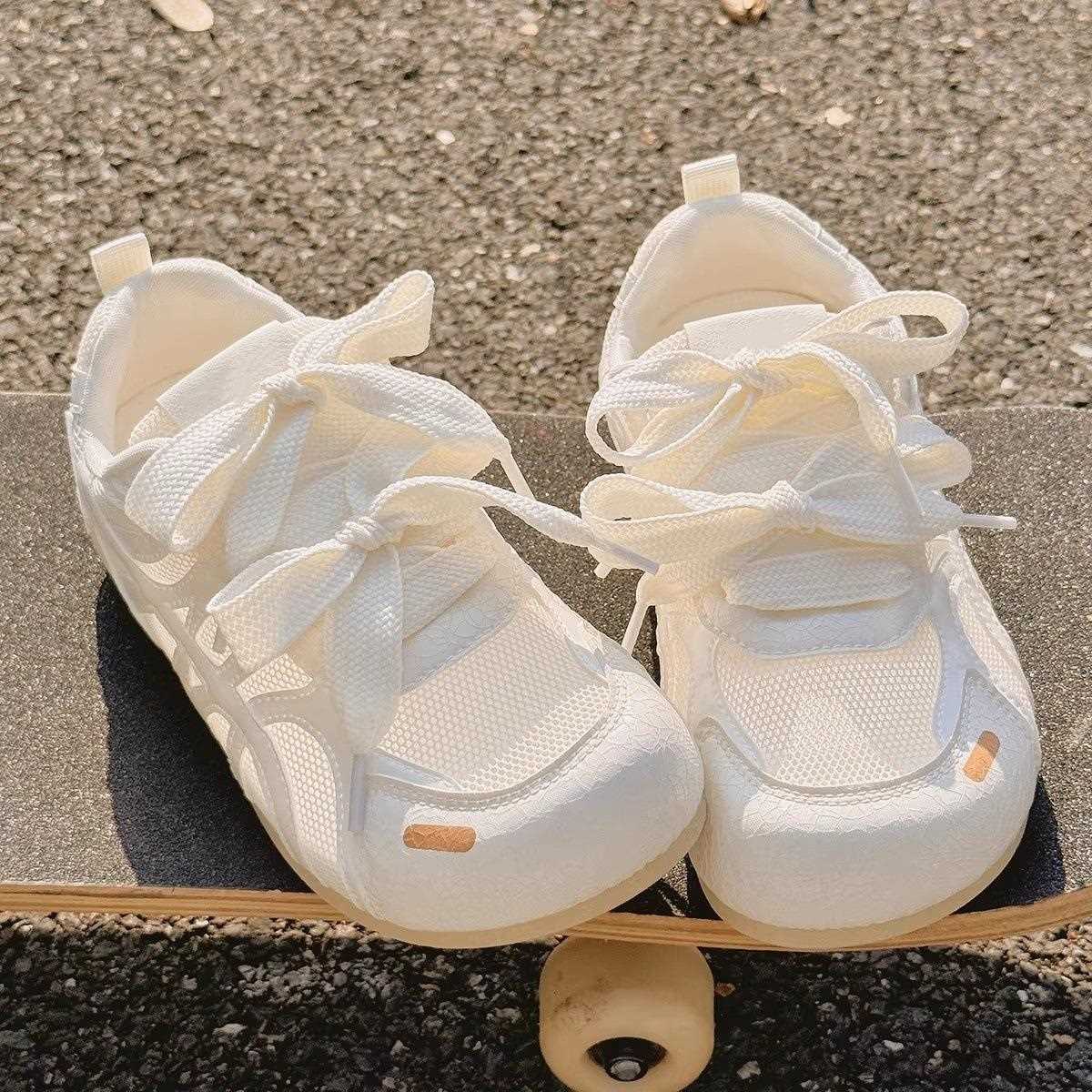 叶V-16小白鞋子女鞋202新款夏季网鞋透气德薄款软底不累脚休闲训5
