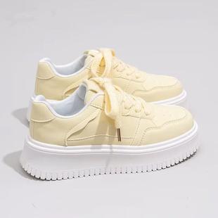 2025新B 面高包鞋 7春秋季 百女搭超火爆增款 休 新款 松糕厚底小白鞋