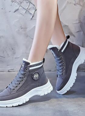 高帮棉鞋款女KT2176学1生韩版205年新冬季防滑保暖加绒短靴2女马