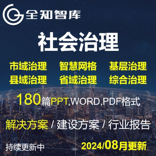 社会治理解决方案智慧网格市域县域基层街道省域治理综治研究报告