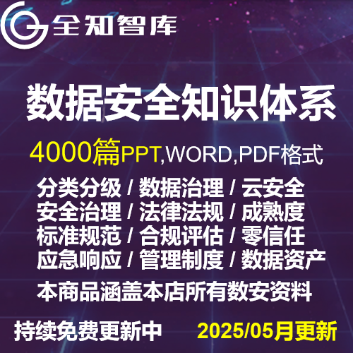 数据安全知识体系数据分类分级数据安全治理规范标准资料合集