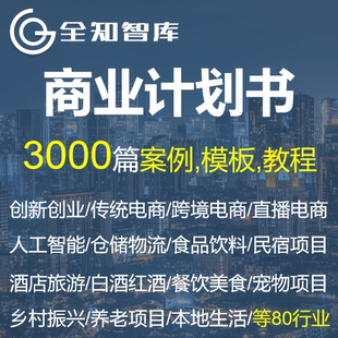 各行业商业计划书模板案例教程大学生创新创业企业投融资方案