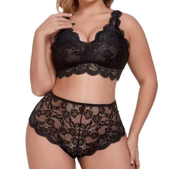Sexy erotic pajamas lace flower suspender shorts plus size
