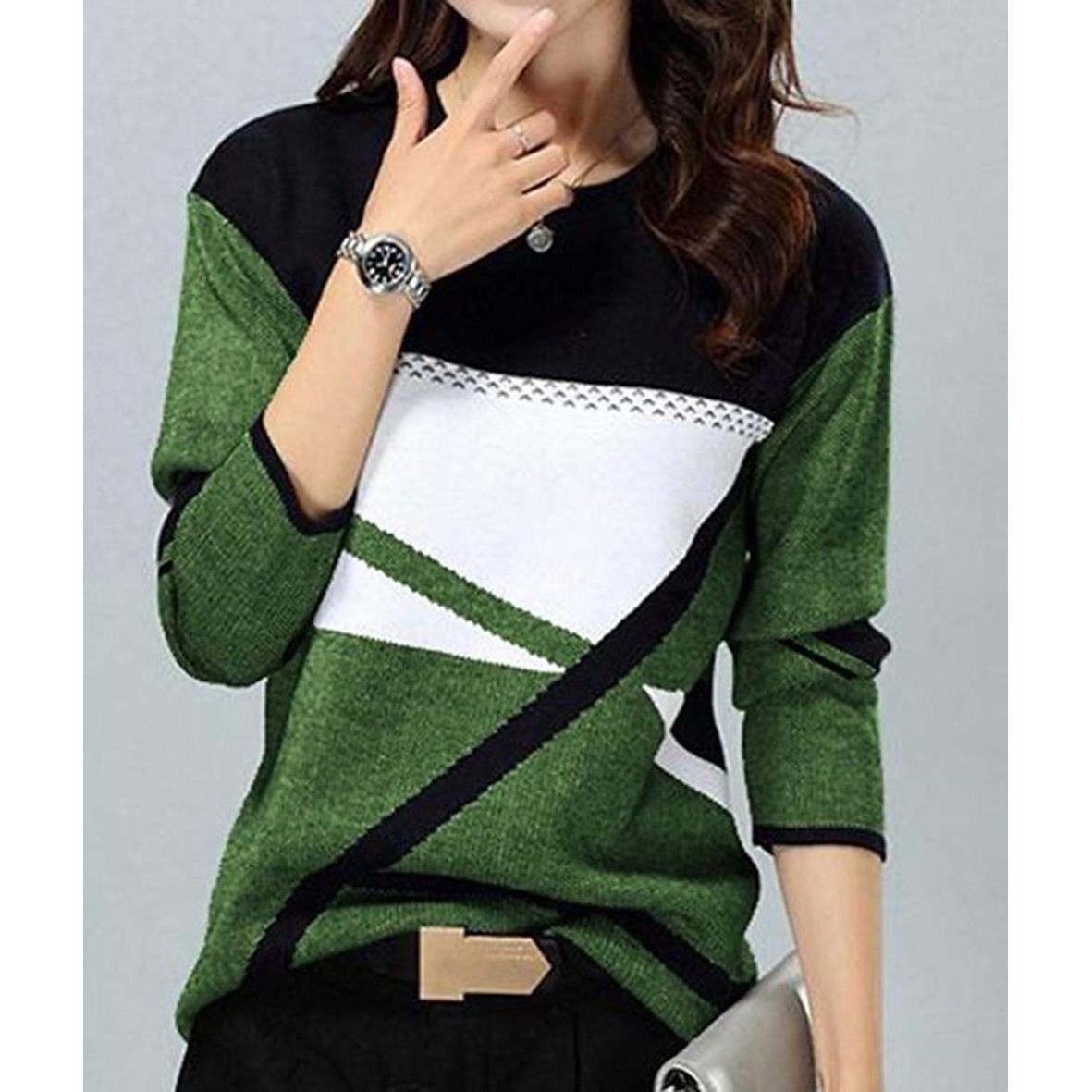 -shirt long jumper neck crew long d pattern geometric