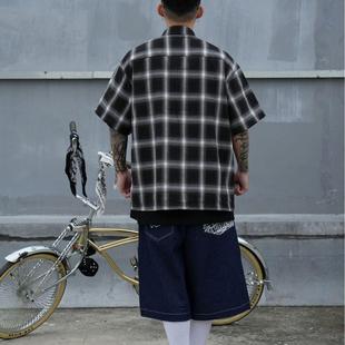 size sleeve shirt mid loose plaid hip cardigan hop