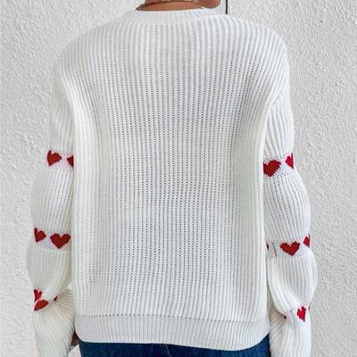 print patchwork knit winter jumpers women autumn warm neck