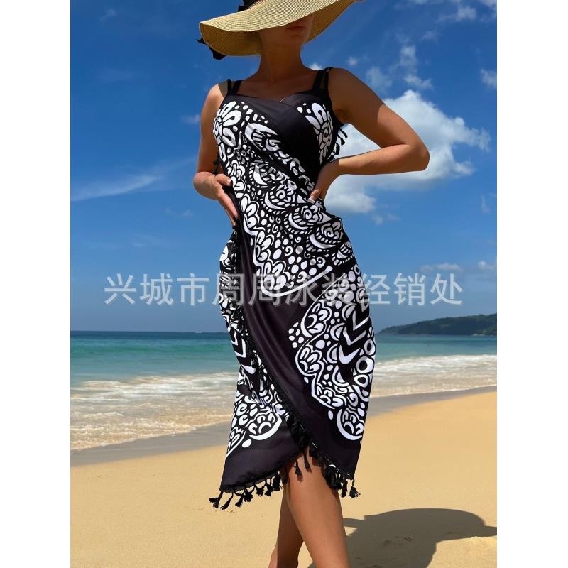 Strapless Bikini Skirt Set Sexy Beach Cover Up