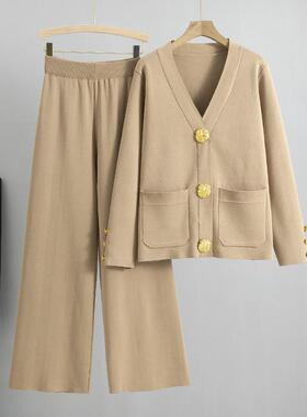 winter matching neck casual sweater ladies fashion pants