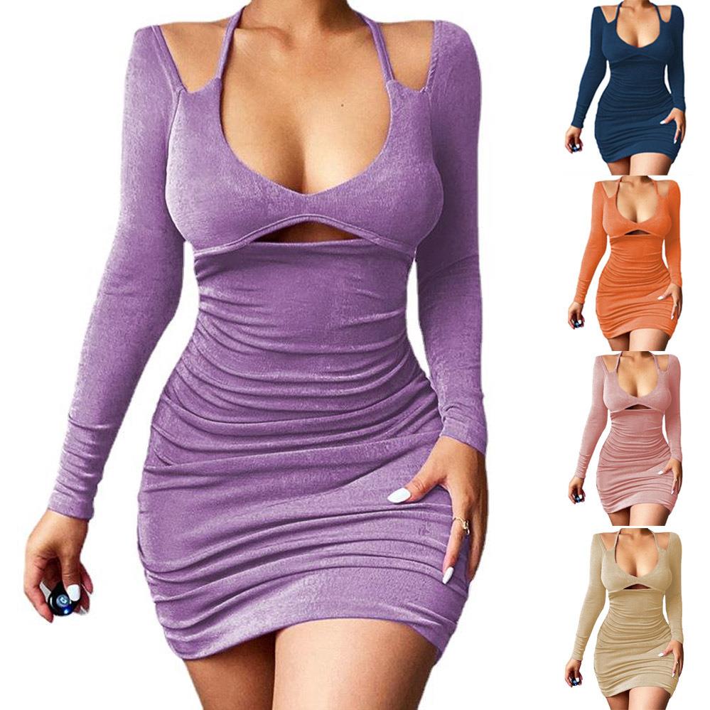 Fashion hollow for long fit suspender sleeve slim women