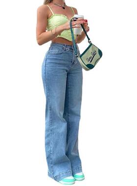 Women's jeans patchwork mid-rise jeans