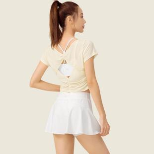 T-shirt fitness running Short tops yoga short for sports