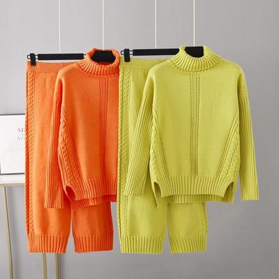 outfits winter womens wide autumn pullover piece sets retro