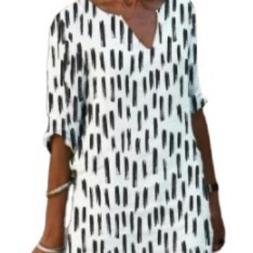 Summer colorful mid-waist rendering A-line V-neck