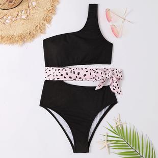 one triangle piece color belt Womens matching swimsuit