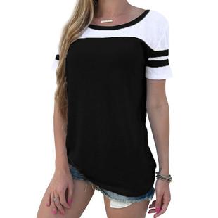 fit Running volume solid tops contrast neck color womens
