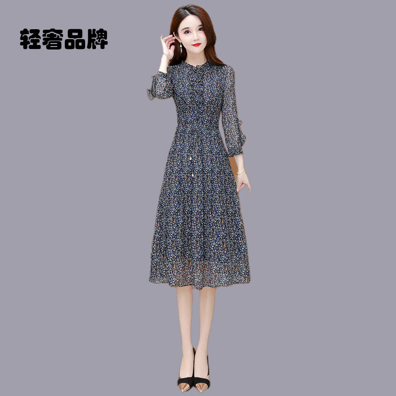 朗姿约定雪纺连衣裙2026新款女夏高端高级妈改良旗袍小个子长袖