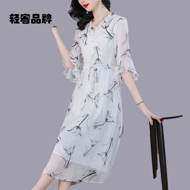 朗姿约定小个子雪纺连衣裙女20连衣裙