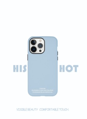 Hishot | 浅蓝色圆边韩国菲林适用于苹果iphone14/13proMax全包简约防摔时尚情侣ins风可爱手感赞保护壳