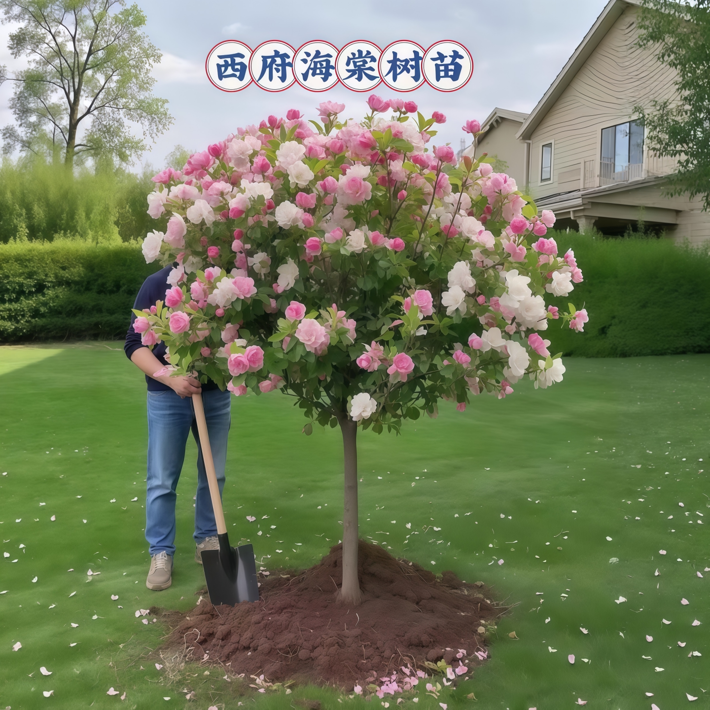 海棠树苗西府垂丝北美海棠苗地栽盆栽花卉风景树庭院植物大型树苗