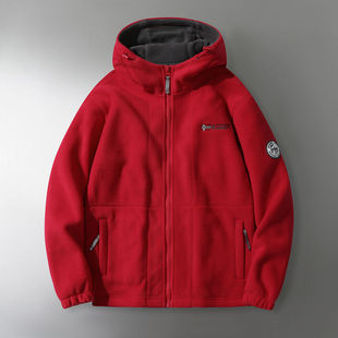 挪威加绒加厚户外棉衣连帽款外套防寒保暖抓绒衣款棉服有大码