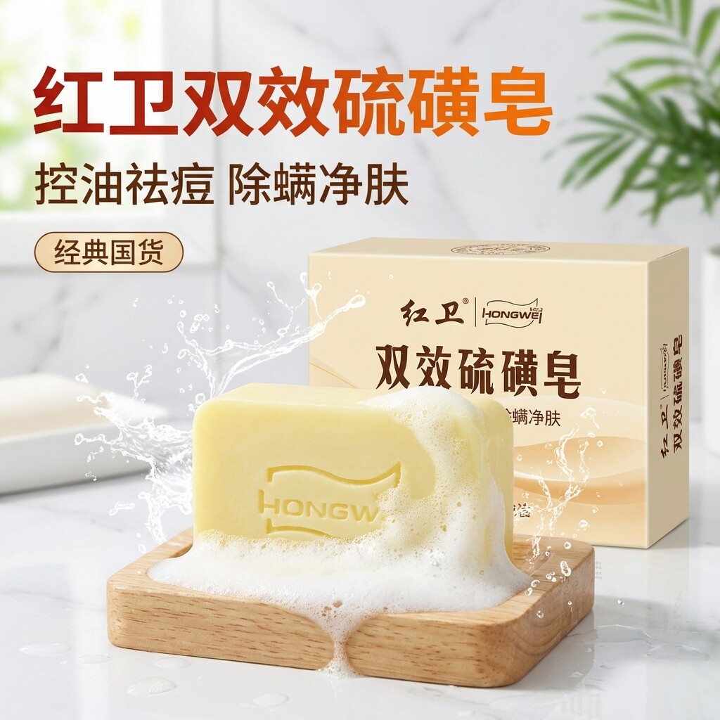红卫双效硫磺皂控油驱螨深清
