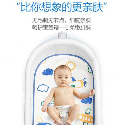 婴儿摇篮床冰丝凉席婴儿吊床双面摇蓝席子电动软席高景观推车凉席