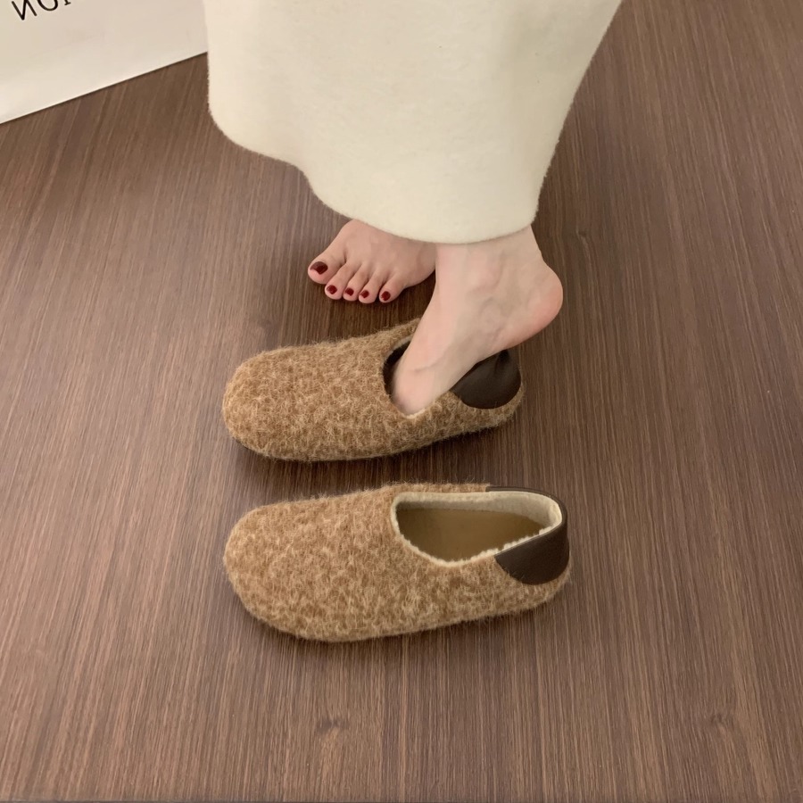 秋冬棉瓢鞋保暖加绒毛毡勃肯鞋