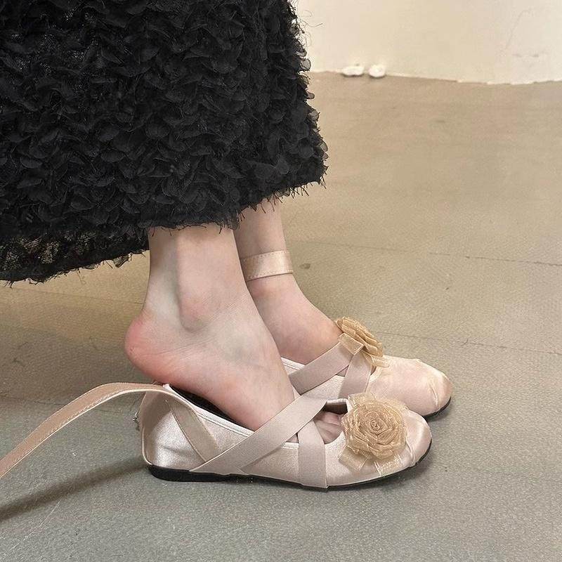 新中式玛丽珍鞋女鞋子2026春夏新款花朵撞色法式复古单鞋芭蕾舞鞋,女鞋,浅口单鞋,淘宝优惠券,粉丝福利购,淘宝优惠卷