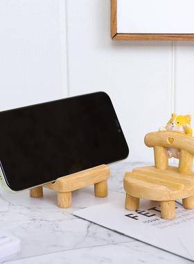 创意凳子手机支架树脂工艺品卡通猫咪眼镜架支撑架子桌面摆件