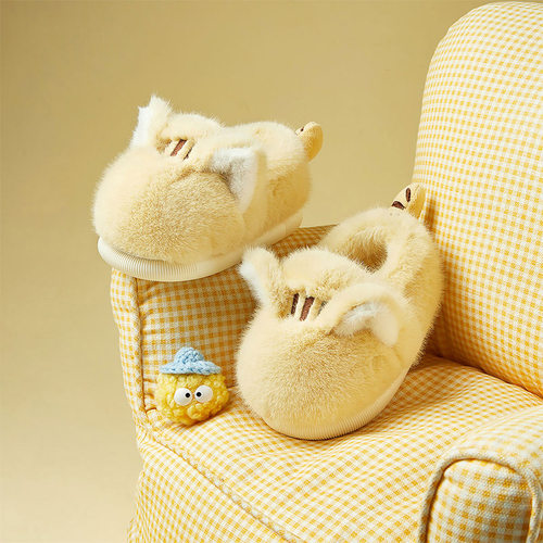 猫咪儿童棉拖鞋冬季包跟室内家居