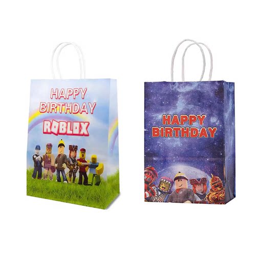 虚拟世界沙盒生日派对礼品袋罗布乐思Roblox回礼袋手提袋糖果纸袋
