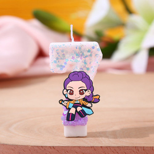 K-POP猎魔女团主题生日派对数字蜡烛蛋糕插 卡通周岁烘焙装饰道具