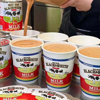 港版黑白淡奶6小杯小包装全脂淡奶炼乳烘培原料港式丝袜奶茶伴侣