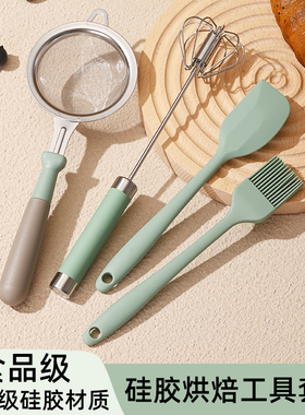 家用硅胶刮刀小油刷打蛋器抹刀一体式奶油蛋糕耐高温烘焙工具套装