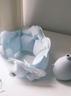 充气u型枕夏季冰丝护颈椎枕防低头颈枕带充气壶易收纳旅游脖靠枕