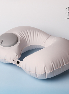 凉感冰丝u型枕按压充气枕便携飞机高铁坐车旅行睡觉神器旅游靠枕