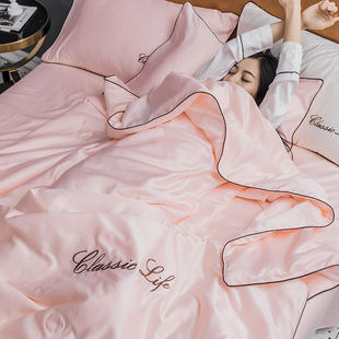 德国进口夏凉被四件套新款 可水洗冰丝夏被床单四件套夏凉被空调被