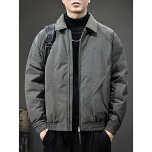 冬季防风保暖羽绒服男2025新款宽松大码翻领棉服加绒加厚上衣外套