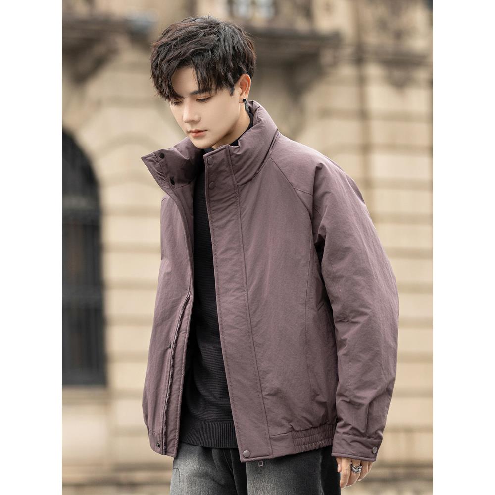 男士立领轻薄羽绒服25新款情侣白鸭绒外套短款潮青年棉服冬季加厚