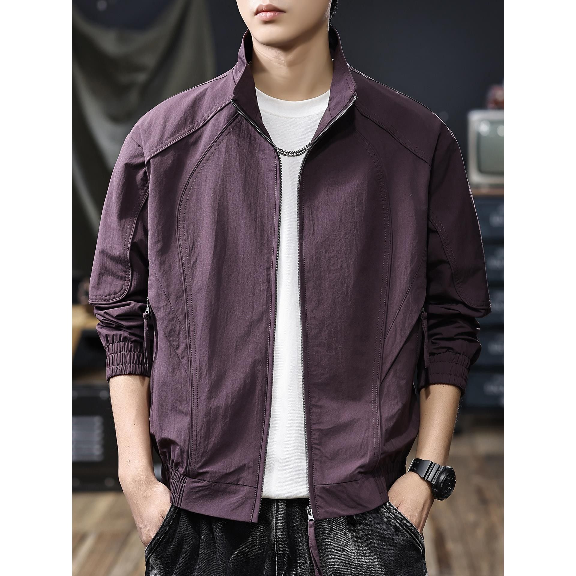 美式2026新款休闲夹克男士外套春秋款潮牌大码秋季衣服男装冲锋衣