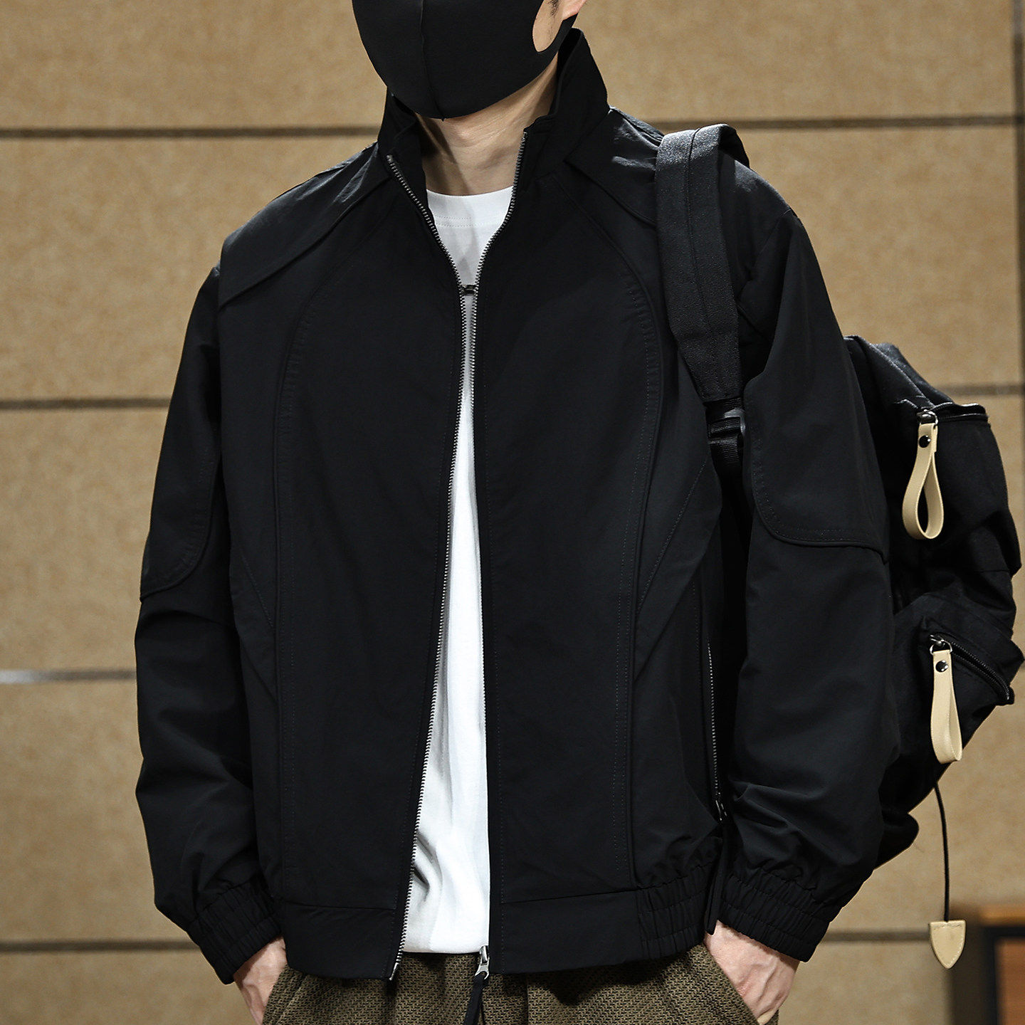 美式立领夹克外套男士春季2026新款休闲百搭宽松工装夹克男款上衣